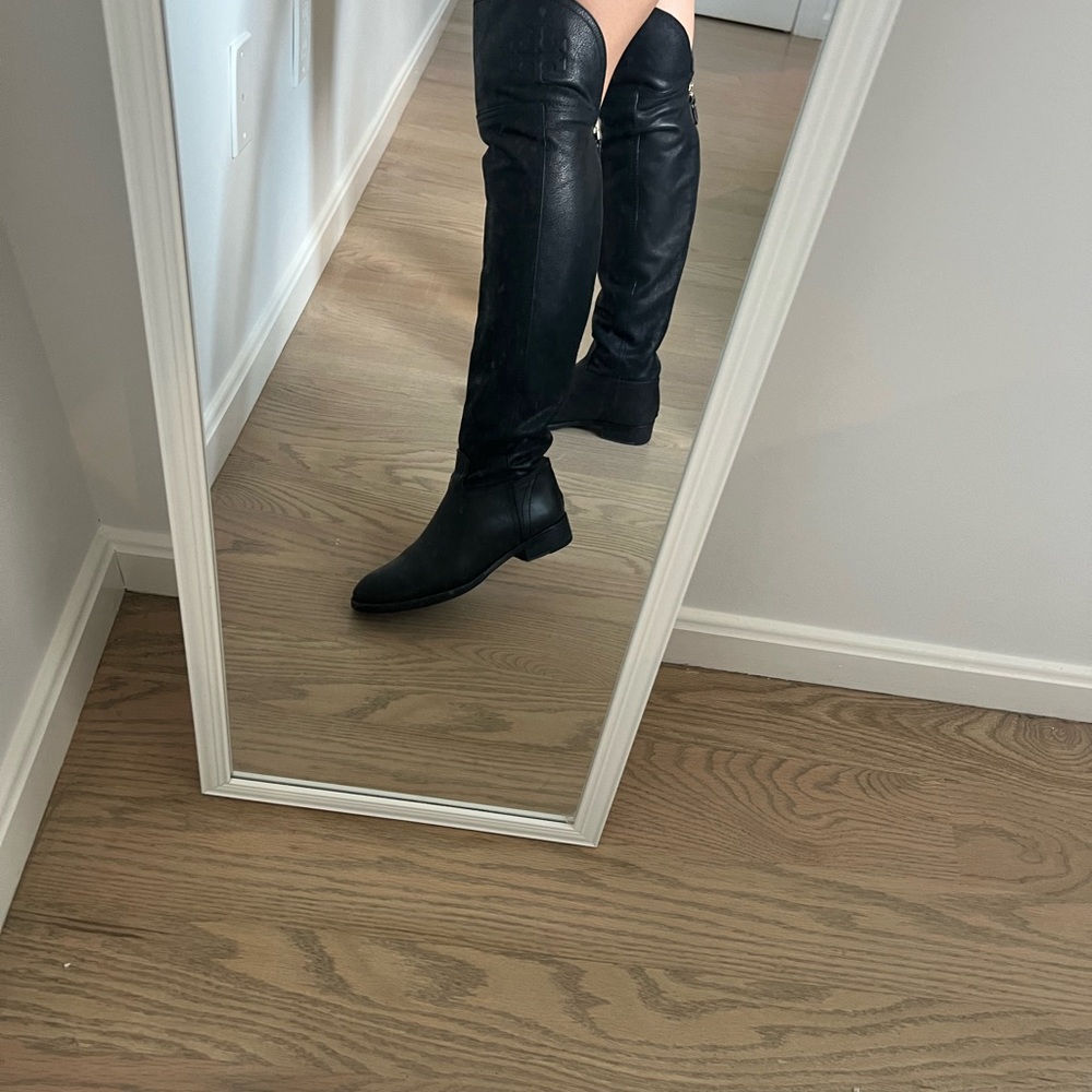 Tory Burch over the knee leather boots